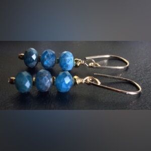 Apatite & Gold Filled Earrings Faceted Gemstones Hill Tribe Gold Vermeil Accents